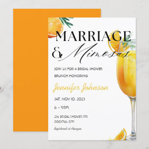 Invitation Brunch et Fête des mariées Bubbly Mimosa