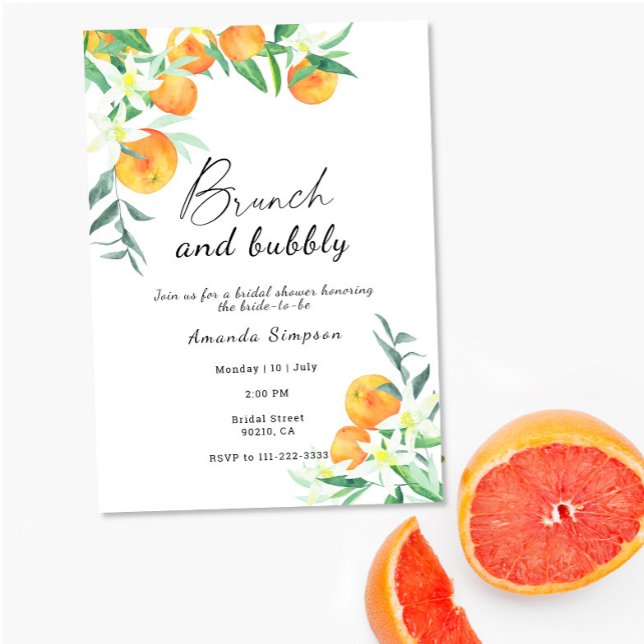 Invitation Brunch et mariage champêtre avec bulles (Créateur téléchargé)