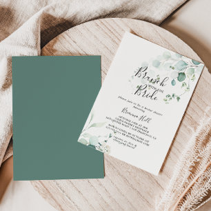 Invitation Brunch Eucalyptus vert avec douche de mariée