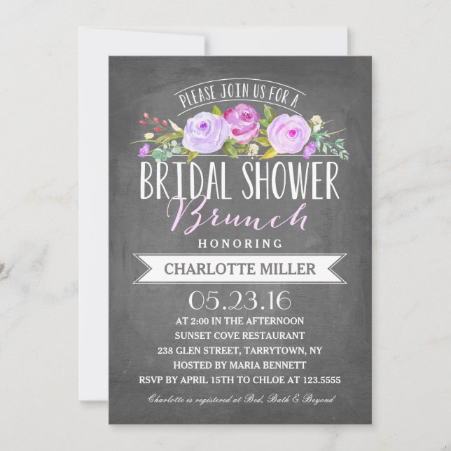 Invitation Brunch Fête de l'mariée| Fête de l'mariée (Devant)