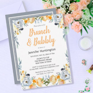 Invitation Brunch & Fête des mariées Bubbly Floral Boho