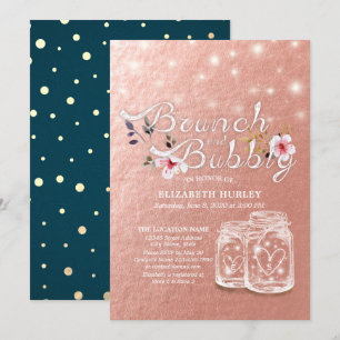 Invitation Brunch & Fête des mariées Bubbly Mason Jars Rose G