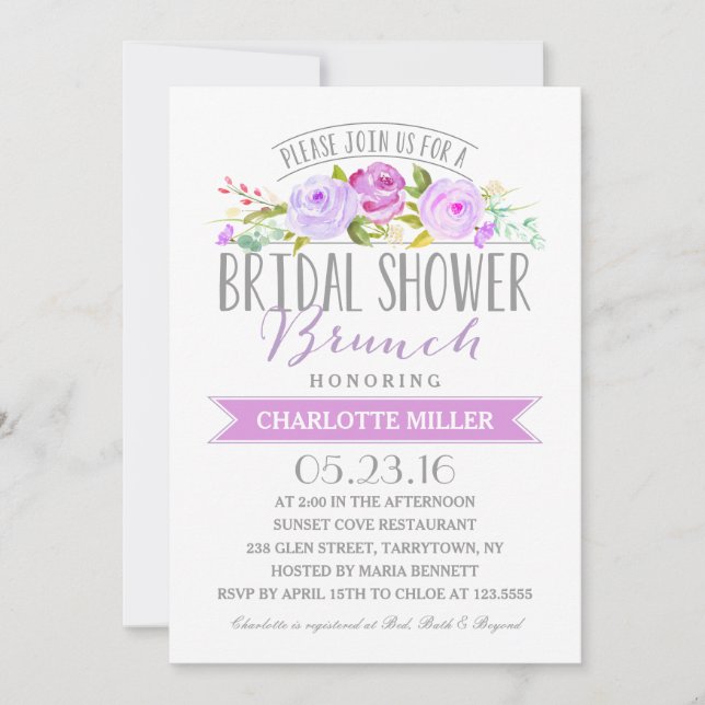 Invitation Brunch Fête des mariées | Fête des mariées (Devant)
