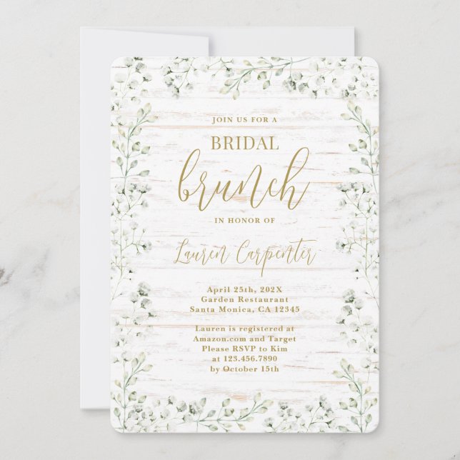 Invitation Brunch Fête des mariées Gypsophila (Devant)