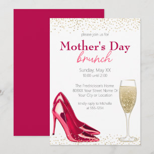 Invitation Brunch Fête des Mères Champagne & Stilettos