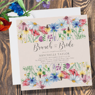 Invitation Brunch fleur sauvage avec la mariée Floral