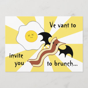 Invitation Brunch idiot avec du bacon de vampire et de l'oeuf