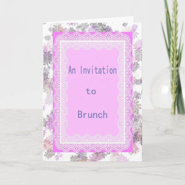 Invitation Brunch, Lavande et dentelle (Devant)