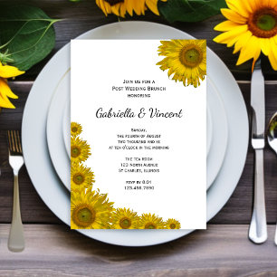 Invitation Brunch Mariage à la pointe de tournesol jaune