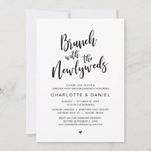 Invitation Brunch mariage avec les jeunes mariés, Moderne rus