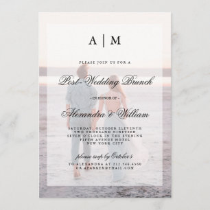 Invitation Brunch Mariage de poste moderne  Superposition ave