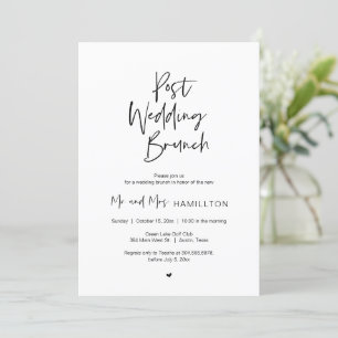 Invitation Brunch mariage, minimaliste moderne, simple
