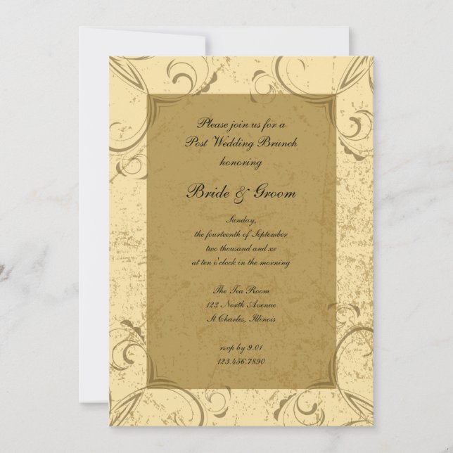 Invitation Brunch Mariage post- désorganisé et élégant (Devant)