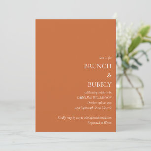 Invitation Brunch minimum Fête des mariées de bulle brûlé ora