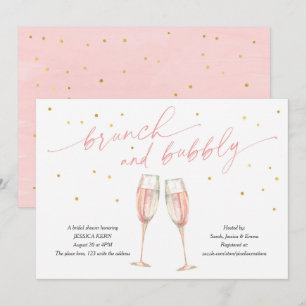 Invitation Brunch moderne et mousseux, douche au champagne nu
