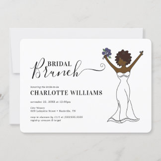Invitation Brunch nuptial Avatar personnalisable| Cheveux bou