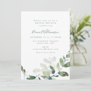 Invitation Brunch nuptial botanique moderne Eucalyptus Boho