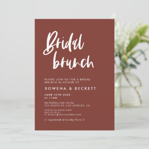 Invitation Brunch nuptial élégant et moderne en terre cuite