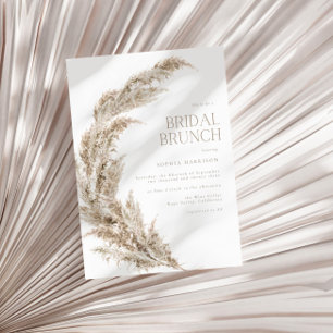 Invitation Brunch nuptial en herbe Pampas