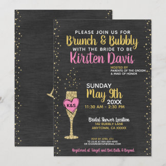 Invitation Brunch nuptial et Fête des mariées bulle