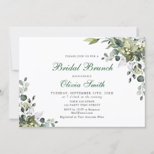 Invitation Brunch nuptial Eucalyptus Watercolor