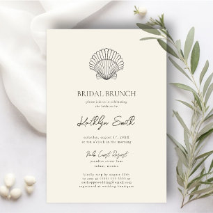 Invitation Brunch nuptial Mariage moderne Shell Beach Ocean