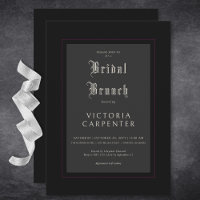 Brunch nuptial minimaliste gothique noir et bordea
