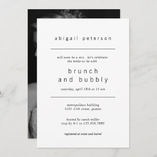 Invitation Brunch nuptial minimaliste noir et blanc