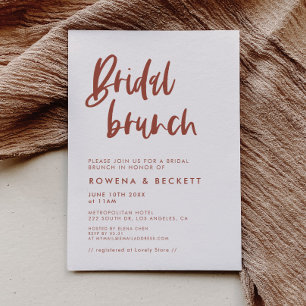 Invitation Brunch nuptial moderne et élégant rose neige