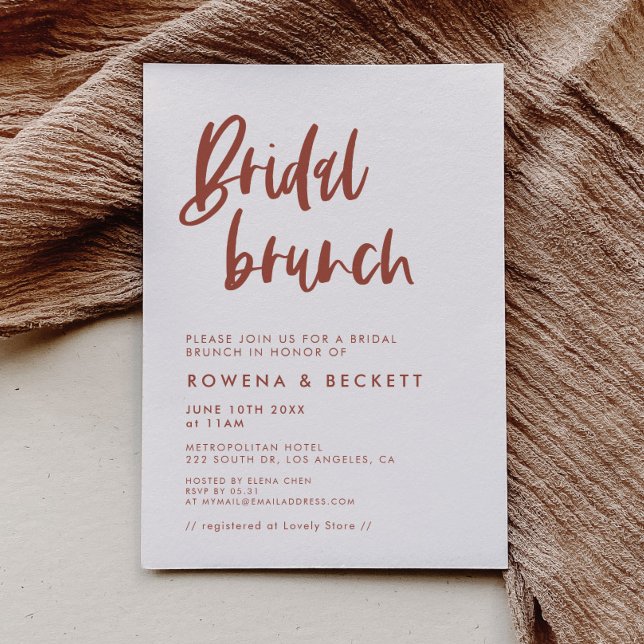 Invitation Brunch nuptial moderne et élégant rose neige (Créateur téléchargé)