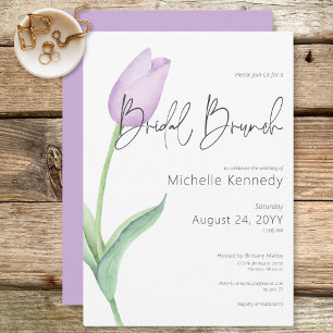 Invitation Brunch nuptial moderne violet Tulip solo