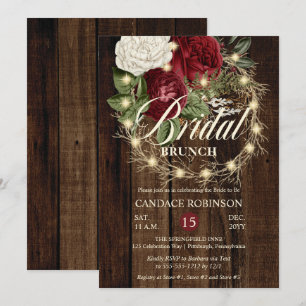 Invitation Brunch nuptial rustique Woodsy Lightsy Wreath