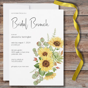 Invitation Brunch nuptial tournesol et eucalyptus