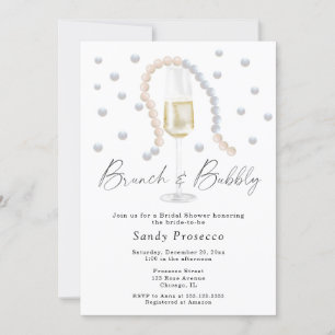 Invitation Brunch Perles & Prosecco et Mariage pétillant