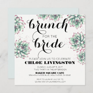 Invitation Brunch pour l'invitation de la mariée succulente à