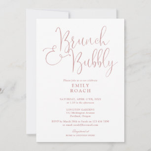 Invitation Brunch Rose Rose Duisier Et Fête des mariées Bubbl