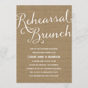 Invitation Brunch rustique de répétition de calligraphie de