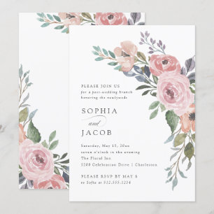 Invitation Brunch subtil de mariage de courrier des roses