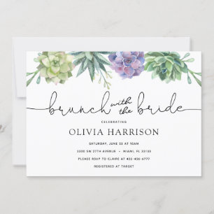 Invitation Brunch succulent avec la douche de mariée
