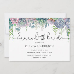 Invitation Brunch succulent avec l'invitation de la douche de