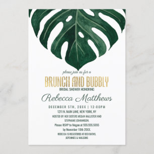 Invitation Brunch tropical moderne d'or de fromage suisse