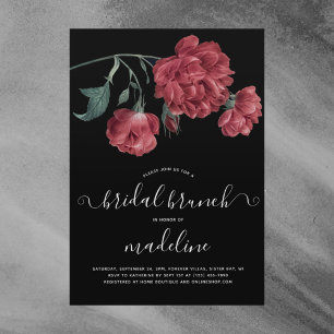 Invitation Brunch vintage Floral Black Fête des mariées
