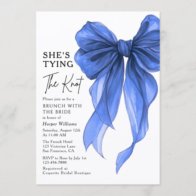 Invitation Brunch With The Bride She's Tying The Knot Bow (Devant)