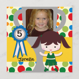 Invitation Brunette Ajouter Photo Pom-pom girl personnalisées