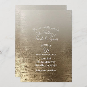 Invitation Brush doré or Mariage d'élégance moderne