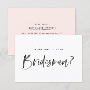 Invitation Brush Letch Blush Serez-Vous Mon Époux