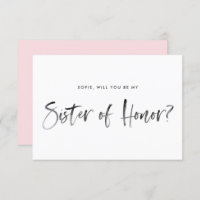 Brush Lettering Pink Be Ma soeur d'honneur