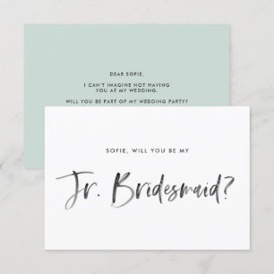 Invitation Brush Letters Mint Serez-Vous Ma Femme D'Accueil J