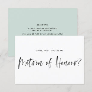Invitation Brush Letting Mint Be My Matron of Honor