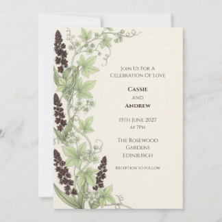Invitation Bryone blanche botanique & Hellébore noire